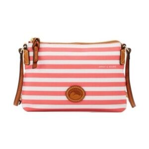 Dooney & Bourke white watermelon stripe pouchette crossbody